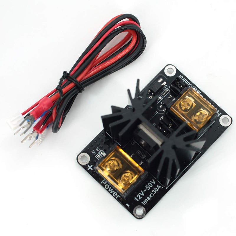 DEVMO 2pcs 3D Printer Accessories 30A Mos Tube Heat Bed Power Module Expansion Board High Current Load Module Mos Tube Hotend Replacement with Cables for 3D Printer - Image 2